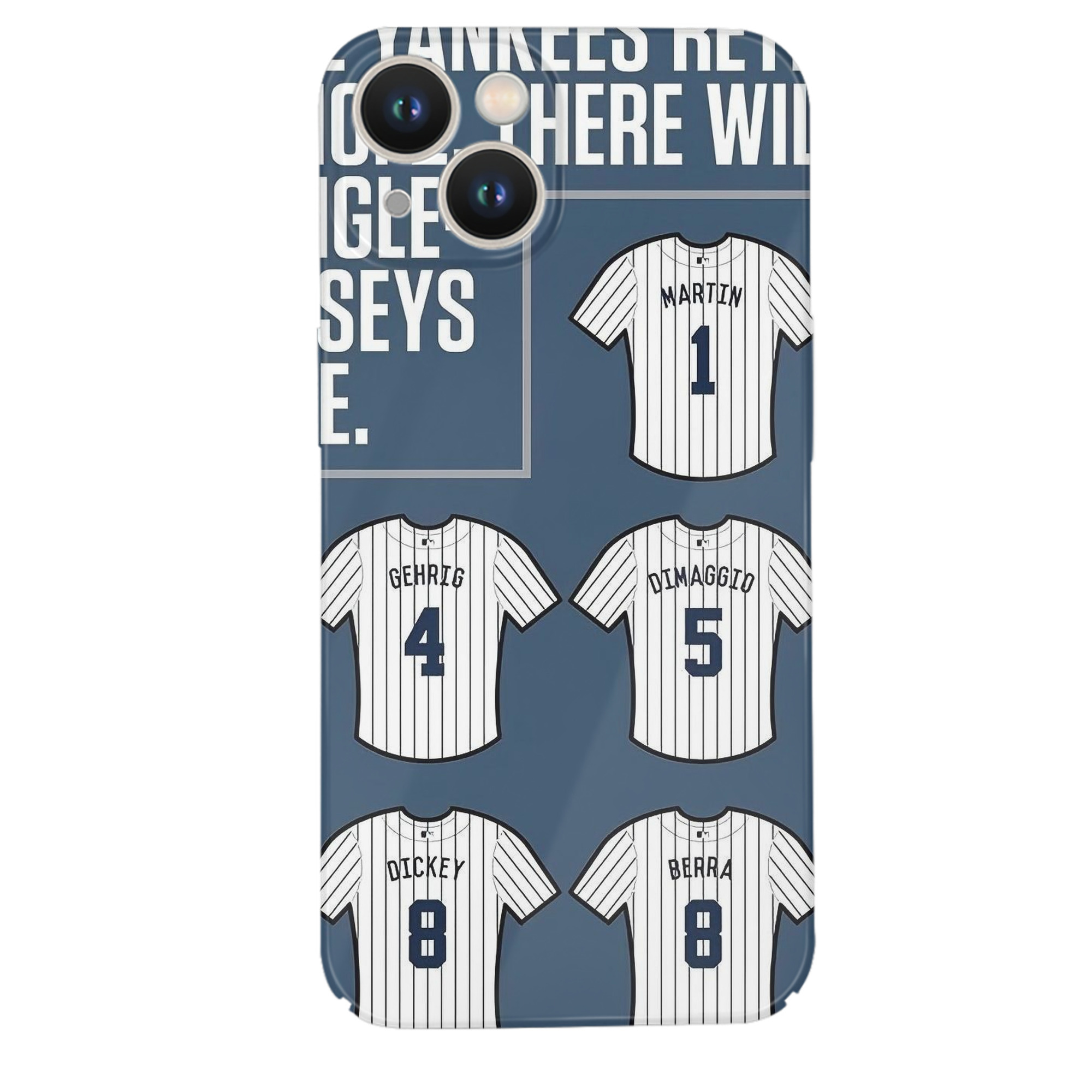 New York Yankees Retire Single Number IPhone 14 Series Full-Cover Hard Case – Shockproof With Raised Camera Protection – Precise Cutouts, Wireless Charging Compatible – Durable, Anti-Yellowing, Easy To Clean